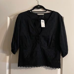 Black Abercrombie Eyelet top